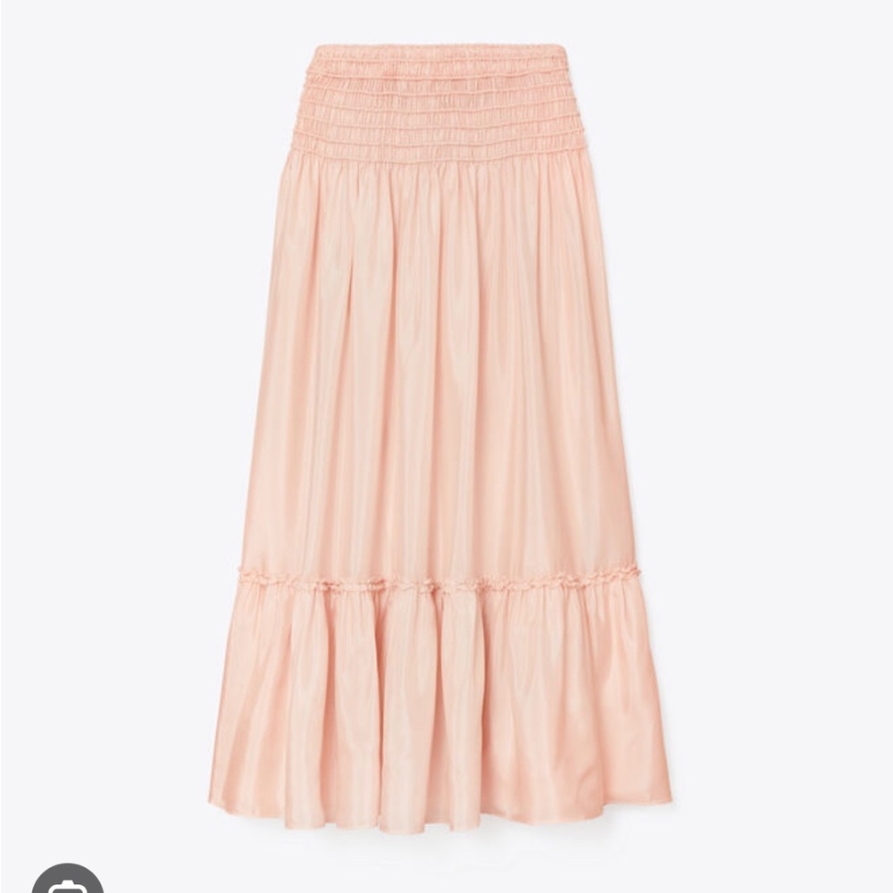 Tory Burch New Pink Corded Silk Skirt
